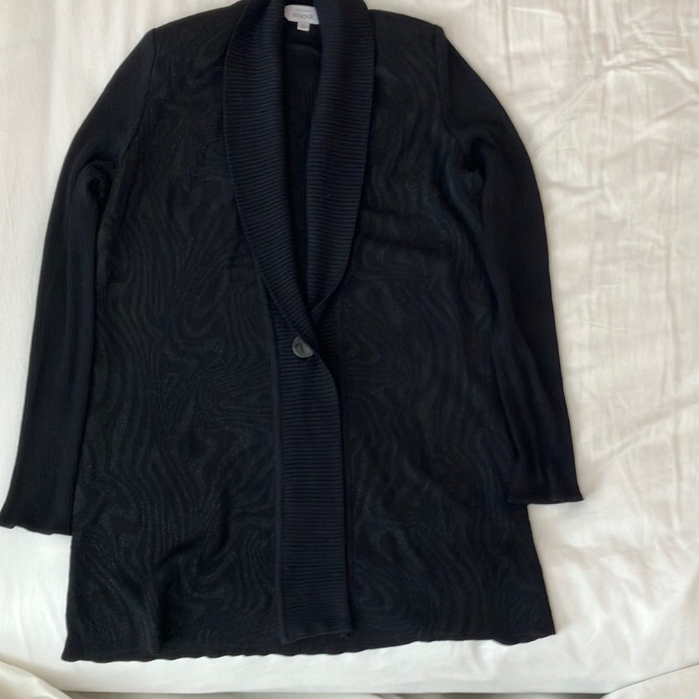Misook jacket XL black with subtle silver thread design